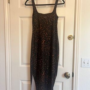 Beyond Yoga Leopard Print Midi Dress